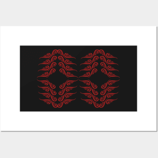 Geometric red decoration Posters and Art